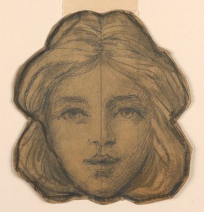 Głowa kobiety (projekt witrażu) autorstwa Francis Augustus Lathrop