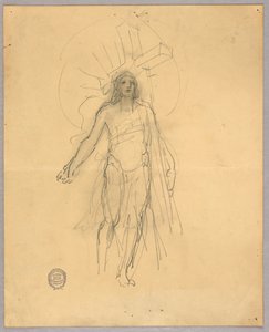 Szkic do postaci centralnej we wniebowstąpieniu autorstwa Francis Augustus Lathrop