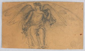 Szkic Anioła z Kwiatami autorstwa Francis Augustus Lathrop