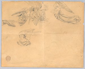 Szkic aniołów autorstwa Francis Augustus Lathrop