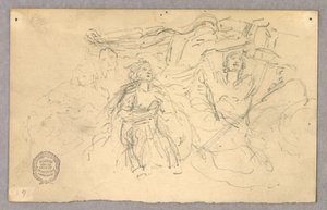 Szkic grupy figuralnej do Wniebowstąpienia autorstwa Francis Augustus Lathrop