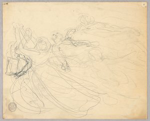 Szkic grupy figuralnej do Wniebowstąpienia autorstwa Francis Augustus Lathrop