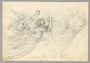 Szkic grupy figuralnej do Wniebowstąpienia autorstwa Francis Augustus Lathrop