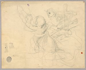 Szkic postaci do Wniebowstąpienia autorstwa Francis Augustus Lathrop