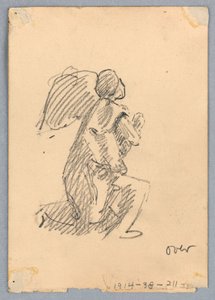 Szkic klęczącego anioła autorstwa Francis Augustus Lathrop