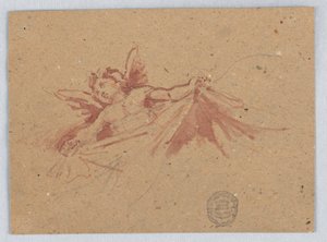 Szkic Putti z Drapery autorstwa Francis Augustus Lathrop
