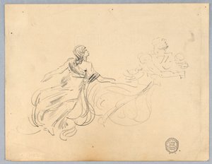Szkic dwóch postaci kobiecych autorstwa Francis Augustus Lathrop