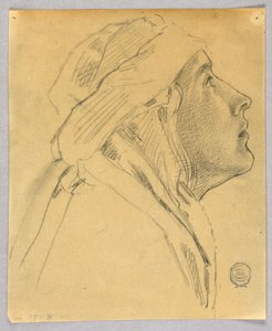 Szkic kobiecej głowy autorstwa Francis Augustus Lathrop