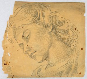 Szkic kobiecej głowy autorstwa Francis Augustus Lathrop