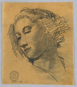 Szkic kobiecej głowy autorstwa Francis Augustus Lathrop