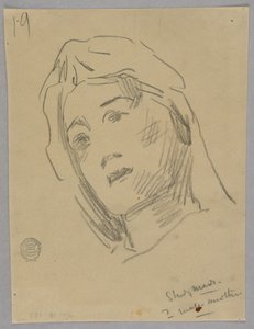 Szkic kobiecej głowy autorstwa Francis Augustus Lathrop