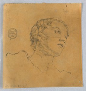 Szkic kobiecej głowy autorstwa Francis Augustus Lathrop
