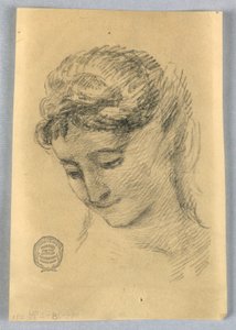 Szkic kobiecej głowy autorstwa Francis Augustus Lathrop