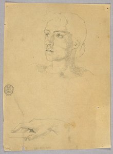 Szkic głowy i dłoni kobiety autorstwa Francis Augustus Lathrop
