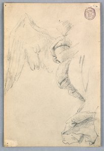 Szkic ze skrzydłami i draperią autorstwa Francis Augustus Lathrop