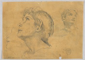 Szkice dwóch głów autorstwa Francis Augustus Lathrop