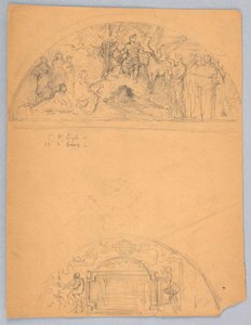 Szkice dwóch lunet autorstwa Francis Augustus Lathrop