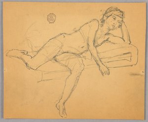 Badanie nagiej figury autorstwa Francis Augustus Lathrop