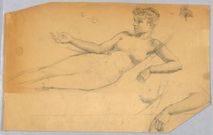 Badanie nagiej figury autorstwa Francis Augustus Lathrop