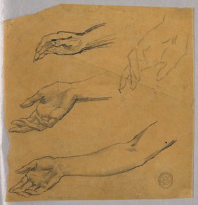Trzy studia ręki i ramienia autorstwa Francis Augustus Lathrop