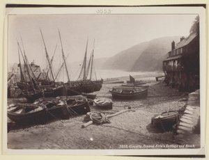 Clovelly, domek Crazed Kate i plaża autorstwa Francis Bedford