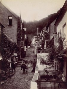 Clovelly, Nowa gospoda i ulica, lata 70. XIX wieku. autorstwa Francis Bedford