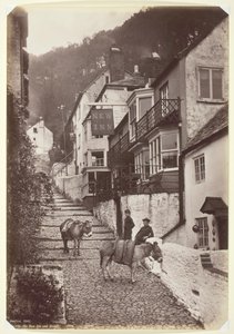 Clovelly, New Inn and Street, 186094. autorstwa Francis Bedford