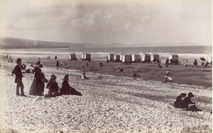 Plaża Pensarn, lata 70. XIX wieku. autorstwa Francis Bedford