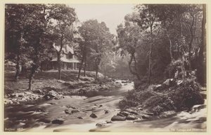 Watersmeet, Chata i strumienie, 186094. autorstwa Francis Bedford