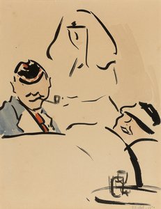 maniery przy łóżku autorstwa Francis Campbell Boileau Cadell