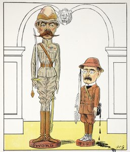 K, k, ilustracja z alfabetu Struwwelpeter, werset Harolda Begbiego (1871-1929) autorstwa Francis Carruthers Gould