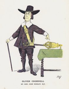 Oliver Cromwell, Rt Hon John Morley (kolor lito) autorstwa Francis Carruthers Gould