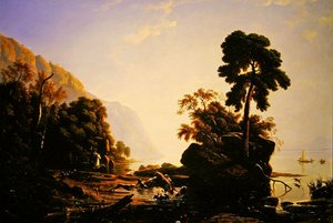 Polowanie na jelenie (olej na płótnie) autorstwa Francis Danby