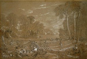 Studium Złotego Wieku (ołówek i kreda na papierze) autorstwa Francis Danby