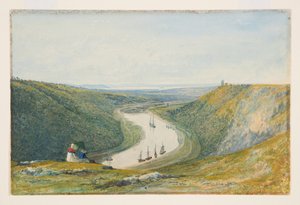 Avon z Durdham Down, ok. 1821 (akwarela i kolor ciała na papierze) autorstwa Francis Danby