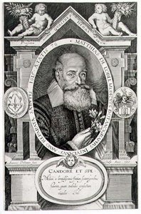 Portret Matthiasa de Lobel (1538-1622) wyryty przez artystę