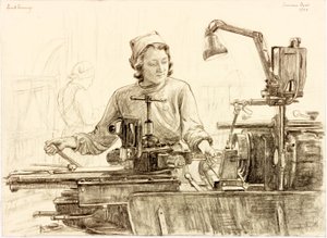 Head Turning (kredka i ołówek na papierze)
