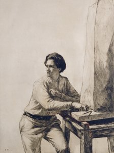Portret Jacoba Epsteina (1880-1959) 1909 (trawienie suchą igłą tuszem ciemnobrązowym)
