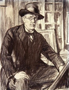 Autoportret (węgiel na papierze)