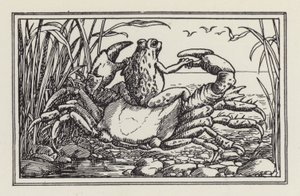 Kolejna książka z wierszami dla dzieci: Krab i żaba (litografia) autorstwa Francis Donkin Bedford
