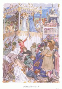 Bartholomew Fair (kolorowa litografia) autorstwa Francis Donkin Bedford