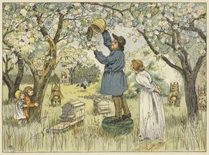 Farmer pszczół (kolorowa litografia)