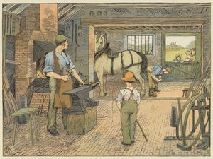 Kowal (litografia kolorowa) autorstwa Francis Donkin Bedford