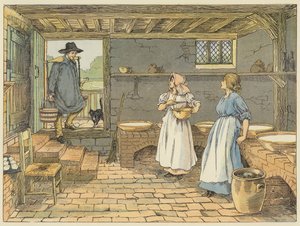 Mleczarz (kolorowa litografia) autorstwa Francis Donkin Bedford