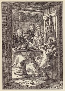 Ilustracja do Świerszcza na ognisku autorstwa Charlesa Dickensa (kolorowa litografia) autorstwa Francis Donkin Bedford