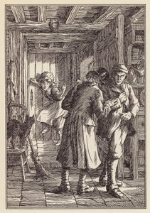 Ilustracja do Świerszcza na ognisku autorstwa Charlesa Dickensa (kolorowa litografia) autorstwa Francis Donkin Bedford