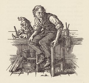 Ilustracja do Świerszcza na ognisku autorstwa Charlesa Dickensa (kolorowa litografia) autorstwa Francis Donkin Bedford