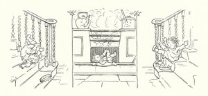 Ilustracja do książki Charlesa Dickensa Magiczna ość ryb (litografia) autorstwa Francis Donkin Bedford