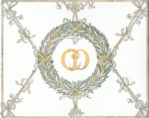 Projekt okładki wewnętrznej z książki The Magic Fishbone wydanej przez Warne  Co, ok. 1940 r. (kolorowa litografia) autorstwa Francis Donkin Bedford