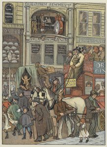 Londyn: W Cheapside (kolorowa litografia)